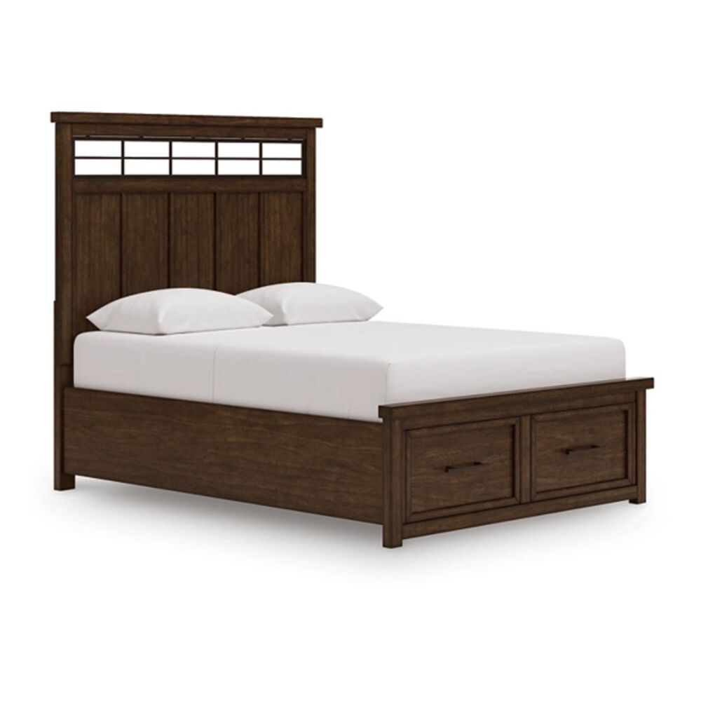 Ashley Taffenbrook 4-Piece Queen Storage Bedroom Set in Medium Brown and Black, , large