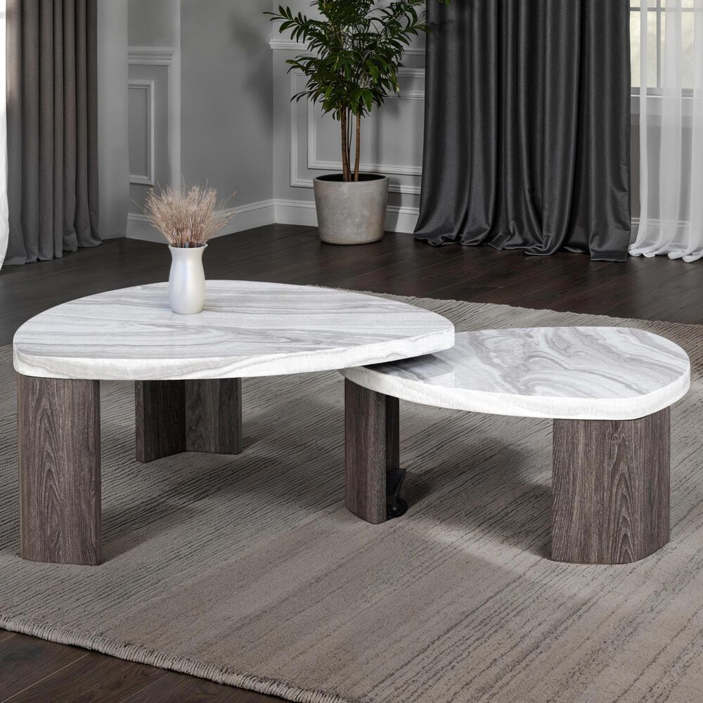Furniture of America Elric Nesting Coffee Table in Gray, , large