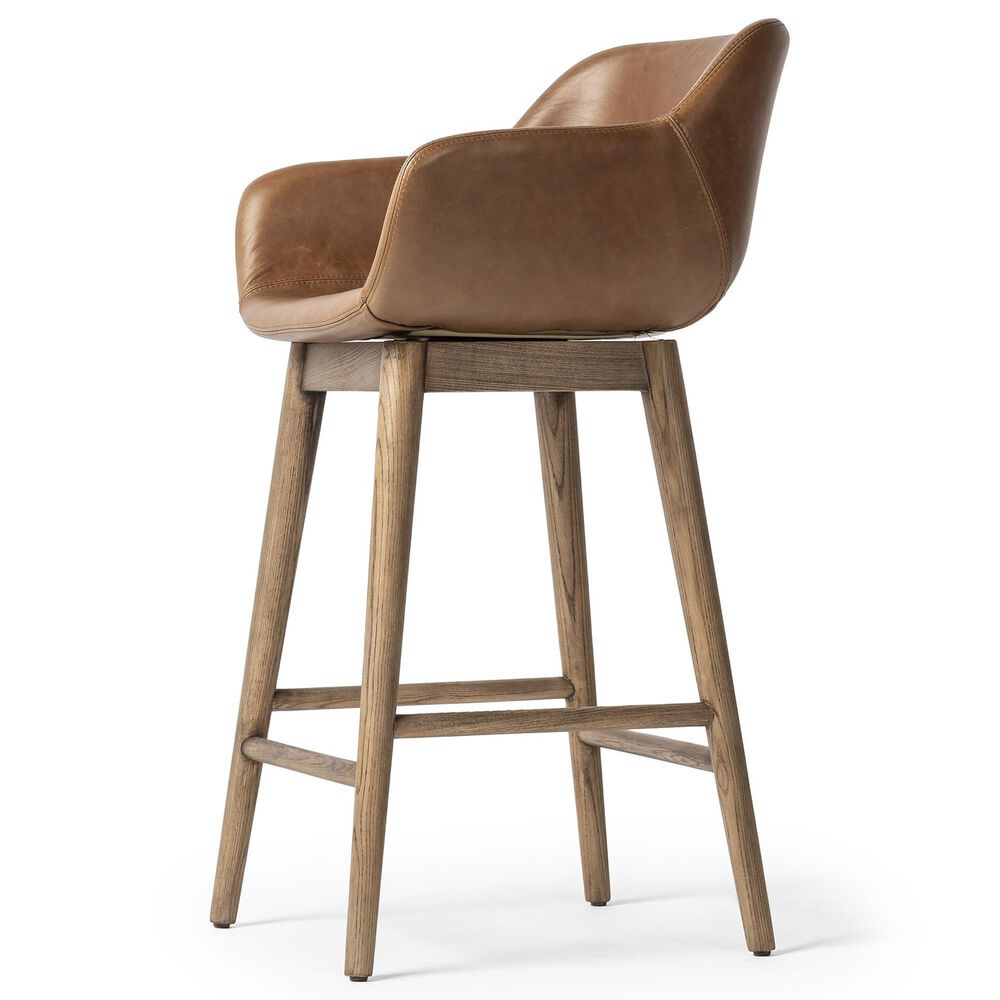 Four Hands Hannah Swivel Counter Stool in Amber Ash, , large
