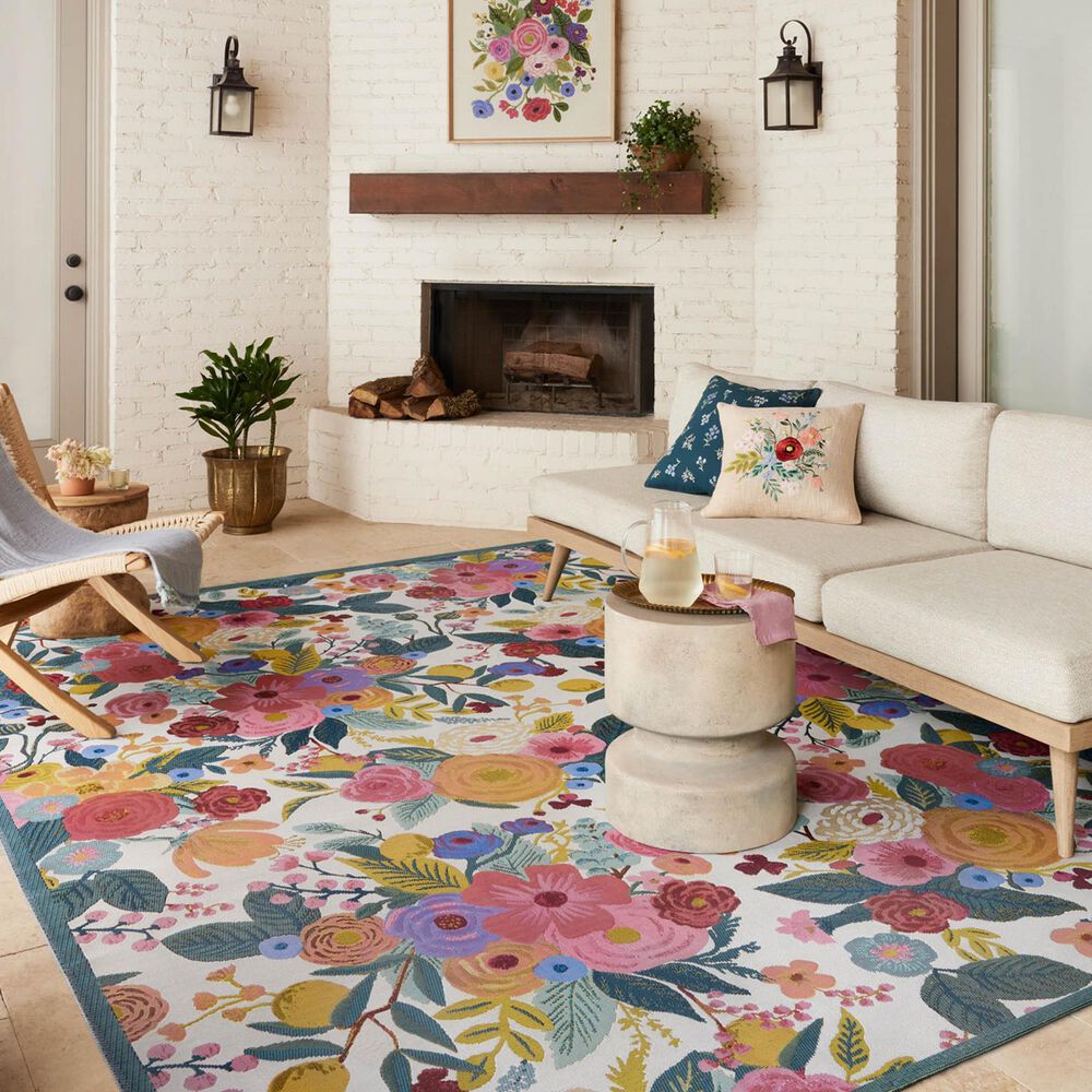Rifle Paper Co Perennial Garden Party 5&#39;3&quot; x 7&#39;8&quot; Rose and Multicolor Area Rug, , large