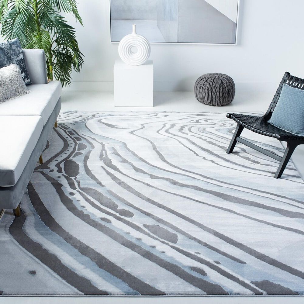 Safavieh Craft CFT843M 8' x 10' Blue and Grey Area Rug, , large