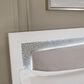 Ashley Maeling King Upholstered Panel LED Bed in Matte White and Gray, , large