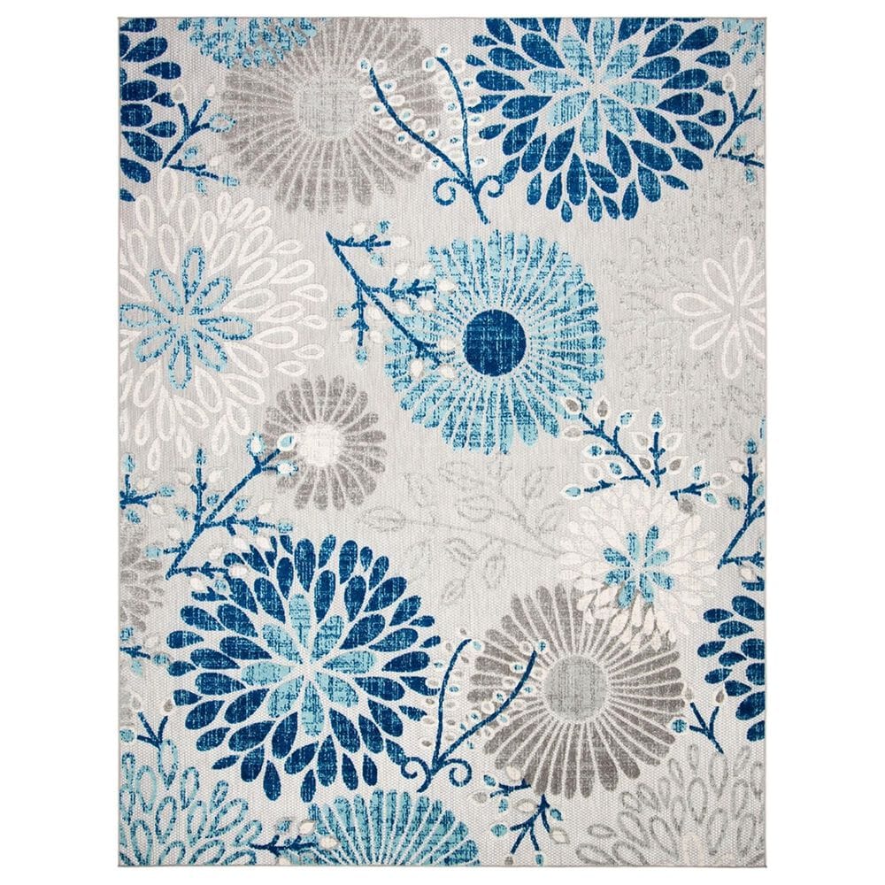 Safavieh Cabana CBN832F 8" x 10" Grey and Blue Indoor/Outdoor Area Performance Rug, , large