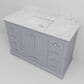 Lexora Home Dukes 48" Single Bathroom Vanity in Dark Grey with 2 cm White Carrara Marble Top and Rectangular Sink, , large