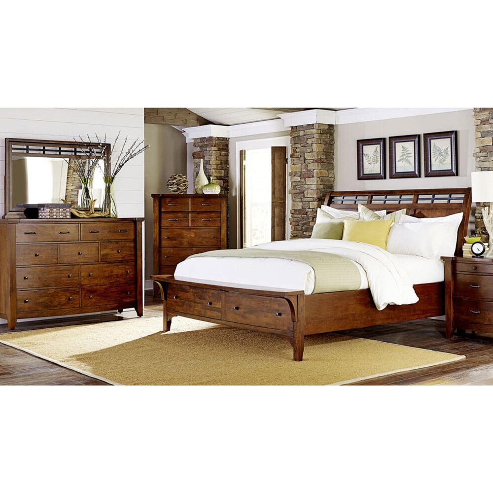 Cedar and Sage Whistler Retreat California King Storage Bed in Warm Chestnut, , large