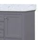 Lexora Home Dukes 48" Double Bathroom Vanity in Dark Grey with 2 cm White Carrara Marble Top and Rectangular Sinks, , large