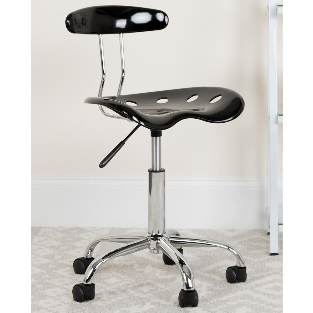 Flash Furniture Vibrant Swivel Task Chair in Black, , large