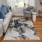 Feizy Micah 6"7" x 9"6" Black and Ivory Area Rug, , large