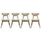 Armen Living Amaris Side Chair with Sand Upholstery in Warm Walnut (Set of 4), , large