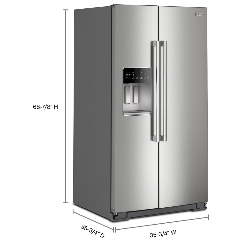 Maytag 28.7 Cu. Ft. Wide Full-Depth Side-by-Side Refrigerator in Fingerprint Resistant Stainless, , large