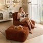 HOMLUX 2-Piece Bean Bag Chair and Ottoman in Brown, , large