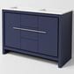 Lexora Home Lafarre 48" Double Bathroom Vanity in Navy Blue with 2 cm White Quartz Top and Rectangular Sinks, , large