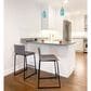 Lumisource Mara Counter Stool with Grey Cushion in Black (Set of 2), , large