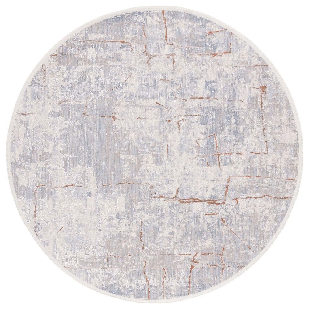 Safavieh Marmara MRM308B 6"7" Round Beige, Blue and Rust Area Rug, , large