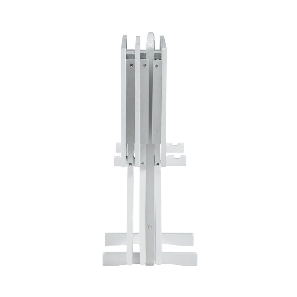 Linden Boulevard Taneli Tray Table Set with Stand in White &#40;Set of 4&#41;, , large