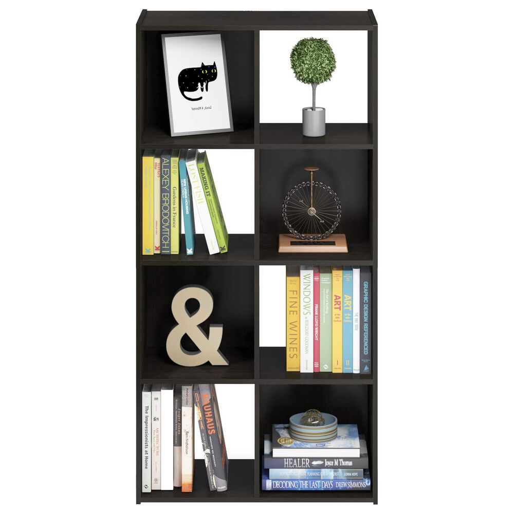 HOMLUX 8-Cube Cubic Shelf Storage Bookcase in Espresso, , large