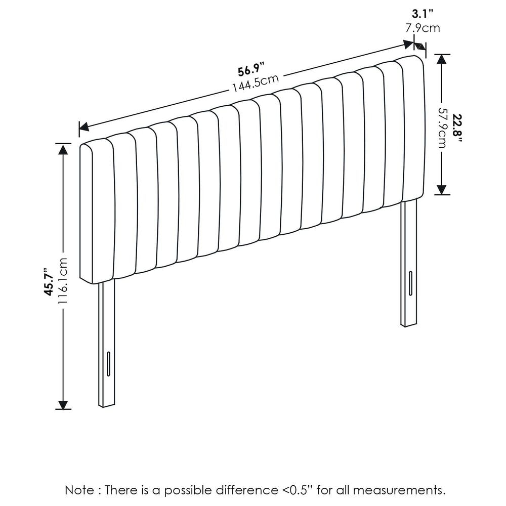 HOMLUX Roanne Full Upholstered Tufted Headboard in Denim, , large