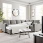 Lifestyle Solutions Edgewood Stationary Convertible Sleeper Sectional in Light Gray, , large