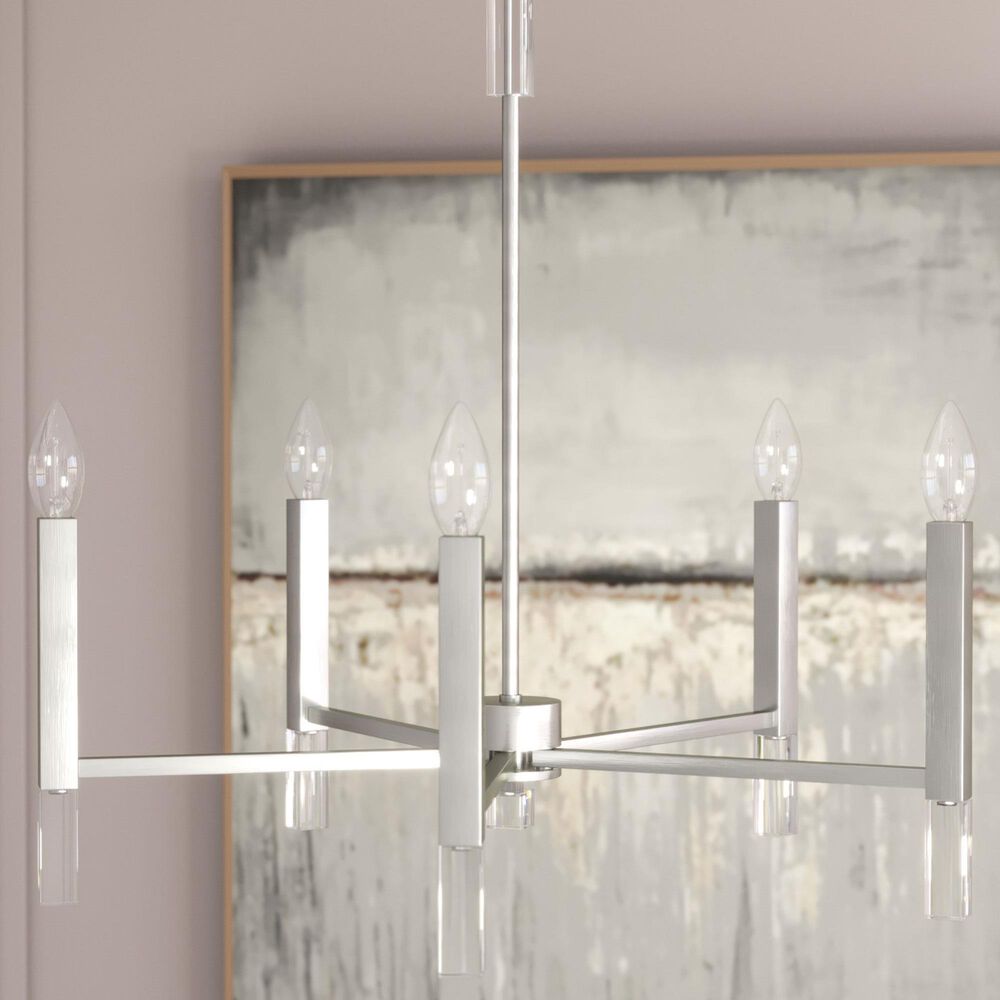 Hunter Sunjai 5-Light Chandelier in Brushed Nickel, , large