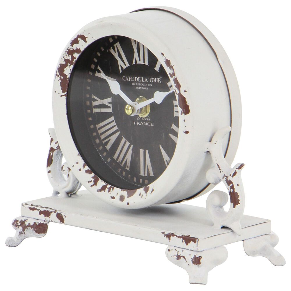 Maple and Jade 7&quot; x 7&quot; Table Clock in Black and White &#40;Set of 2&#41;, , large