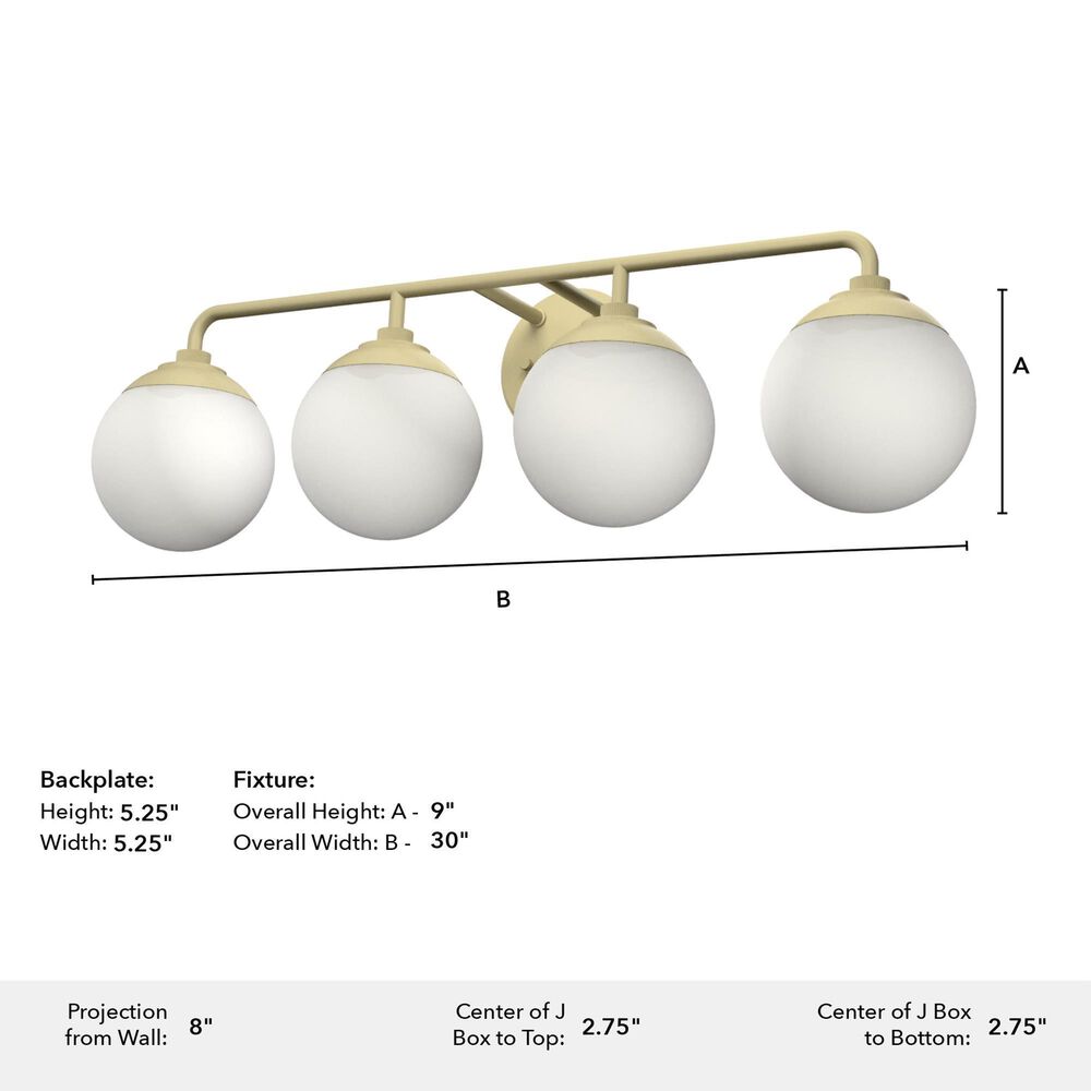 Hunter Hepburn 4-Light Vanity in Painted Modern Brass, , large