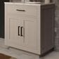 Lexora Home Abbey 30" Single Bathroom Vanity in White Oak with 2 cm White Carrara Marble Top and Rectangular Sink, , large