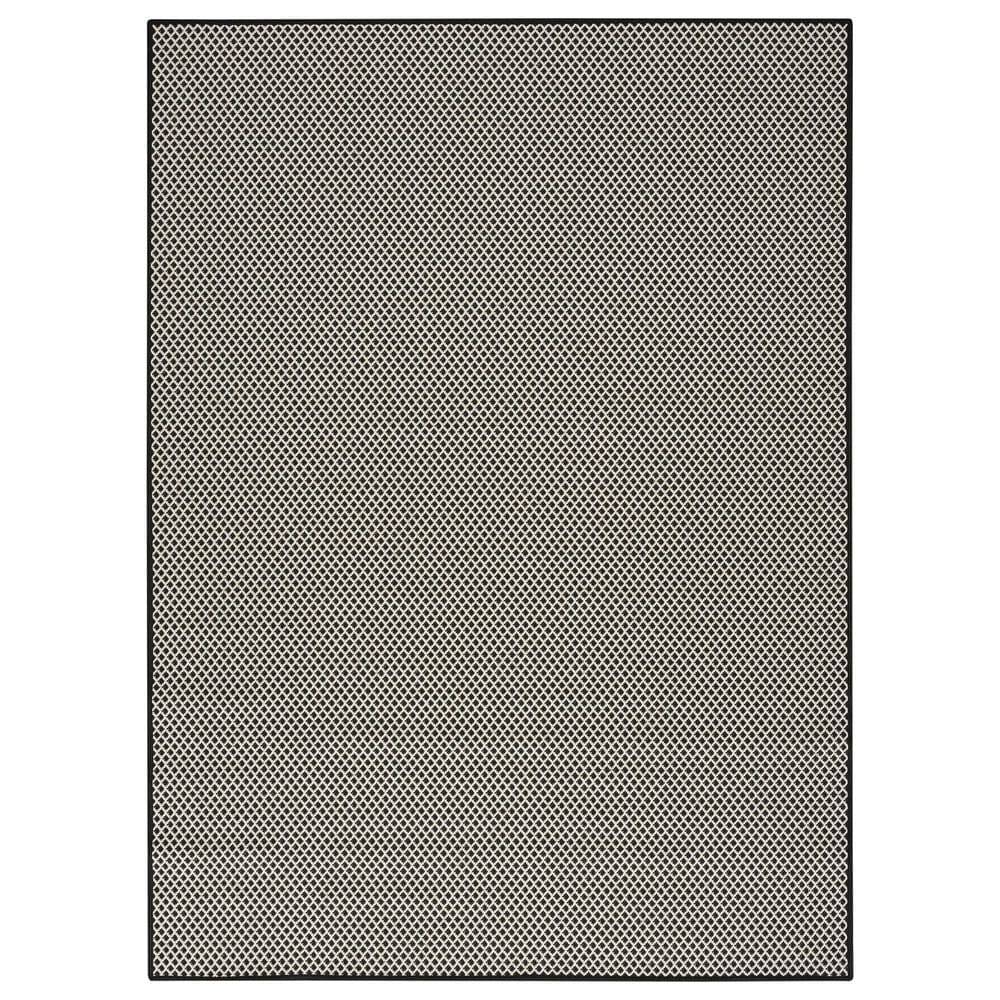 Nourison Courtyard Black and White 8" x 10" Indoor/Outdoor Area Rug, , large