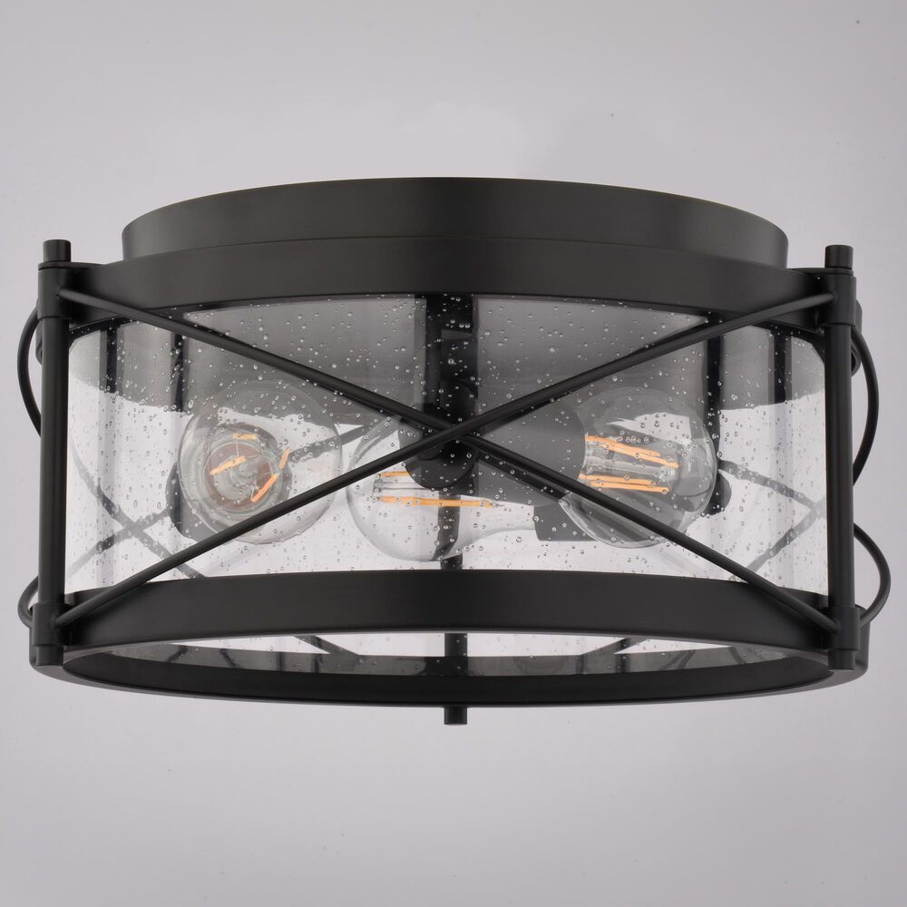 Vaxcel Harrison 3-Light Flush Mount in Matte Black, , large