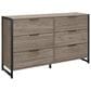 Bush Atria 6-Drawer Dresser in Modern Hickory and Black, , large