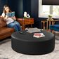 Jaxx Candler Round Ottoman in Black, , large