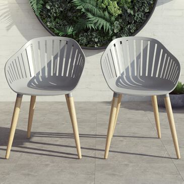 Amazonia Patio Arm Chair in Light Brown and Gray (Set of 2), , large