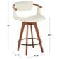 Lumisource Oracle Swivel Counter Stool with Black Cushion in Walnut and Black, , large