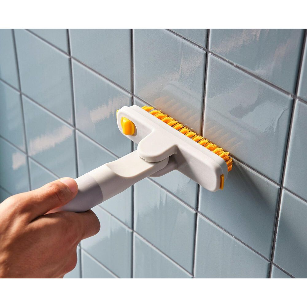 Joseph Joseph CleanTech 2-in-1 Tile Scrubber Tool in Stone, , large