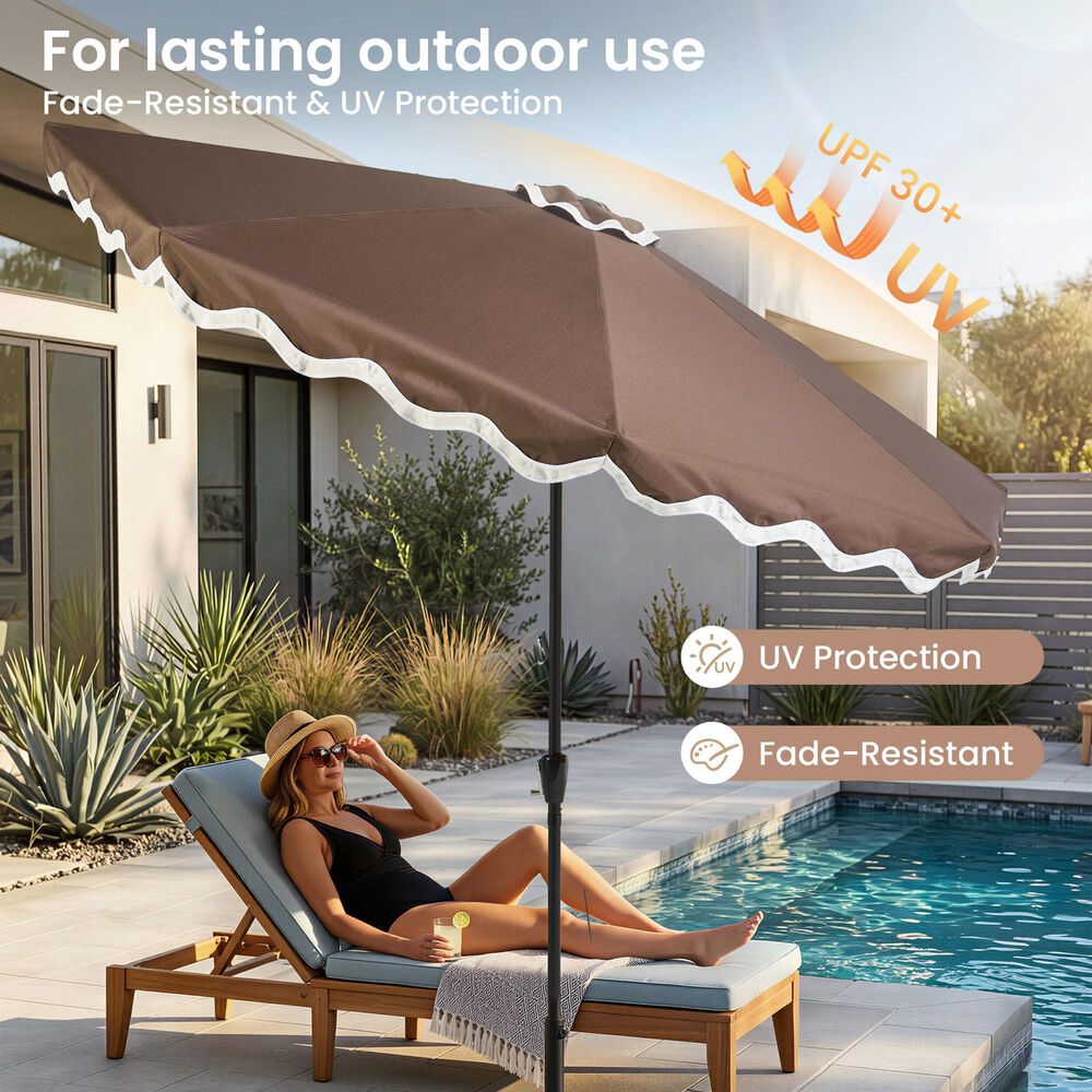 HOMLUX 10' Patio Umbrella in Dark Brown, , large