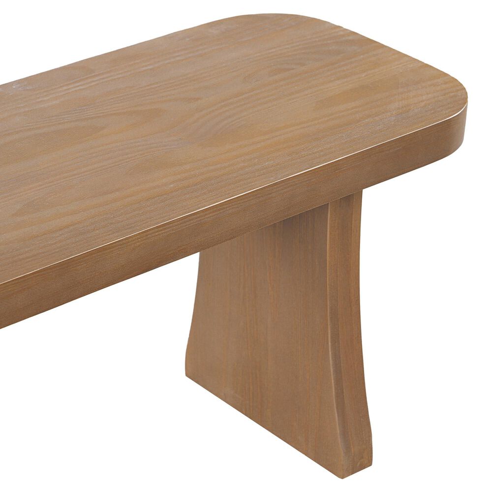 Hearth and Haven 63" Dining Bench with Flared Trouser Legs in Pine, , large