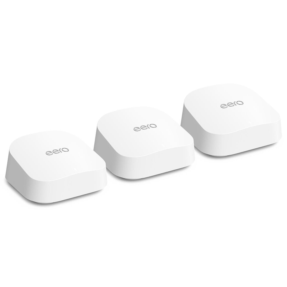 eero 1-Pack Pro 6E Mesh Wi-Fi 6E Router with 3-Pack 7 Mesh Wi-Fi 7 System in White, , large