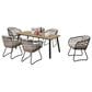 Hearth and Haven 7-Piece Outdoor Rectangular Dining Set with Beige Cushion in Black, , large