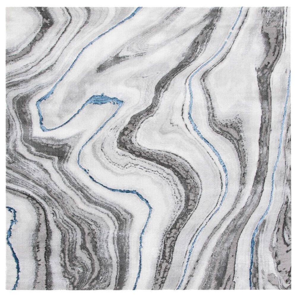 Safavieh Craft CFT819N 5"3" Square Grey and Blue Area Rug, , large