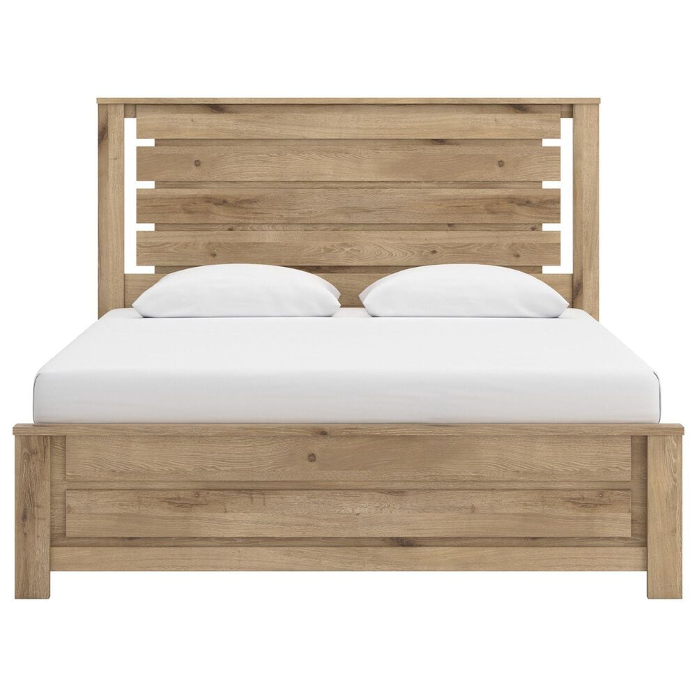 Ashley Brozmont King Panel Bed in Natural Brown, , large