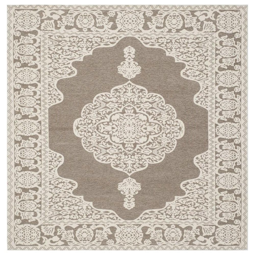 Safavieh Marbella MRB615A 6" Square Light Grey and Ivory Area Rug, , large