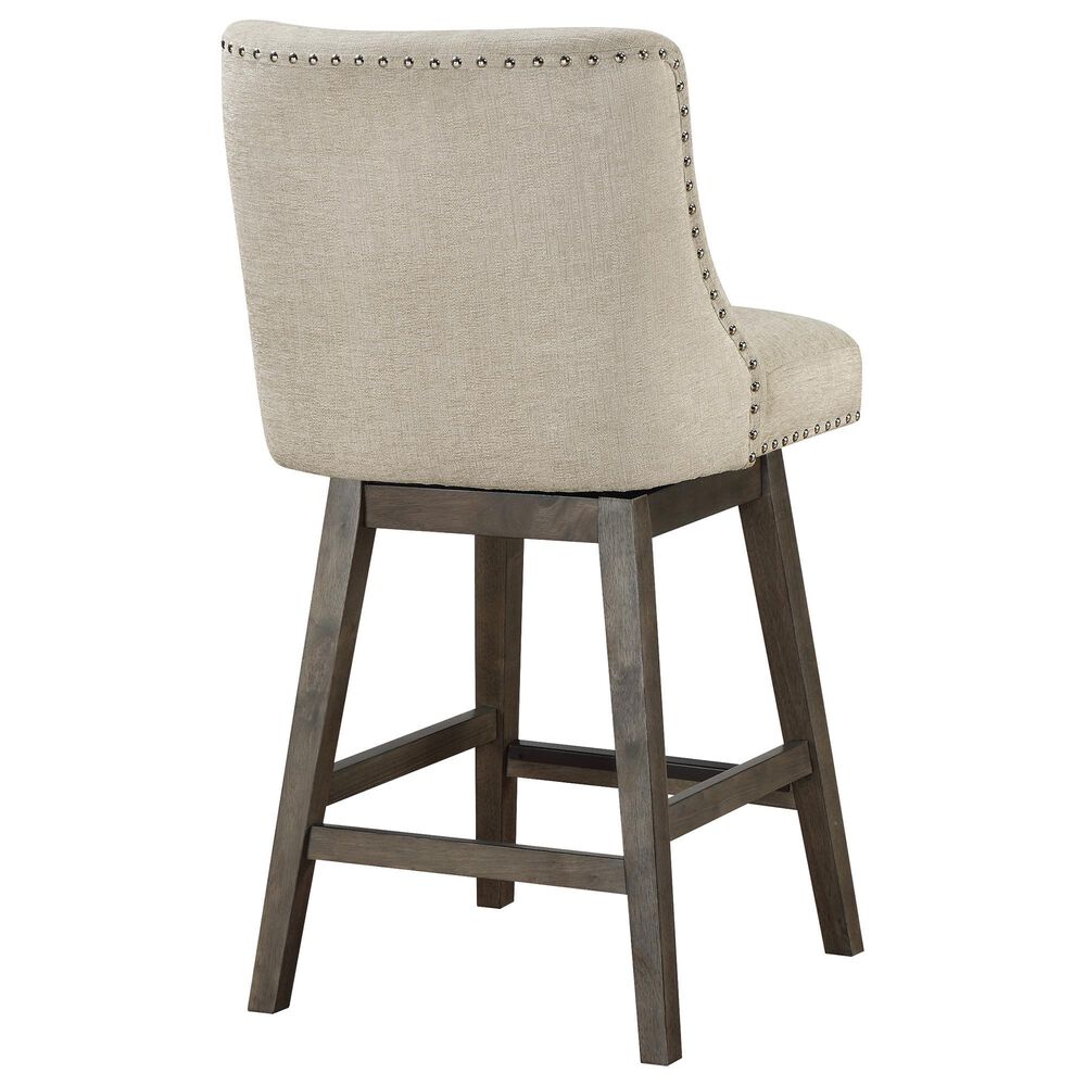 Valor Living Granville Swivel Counter Stool with Wheat Upholstered in Grey, , large