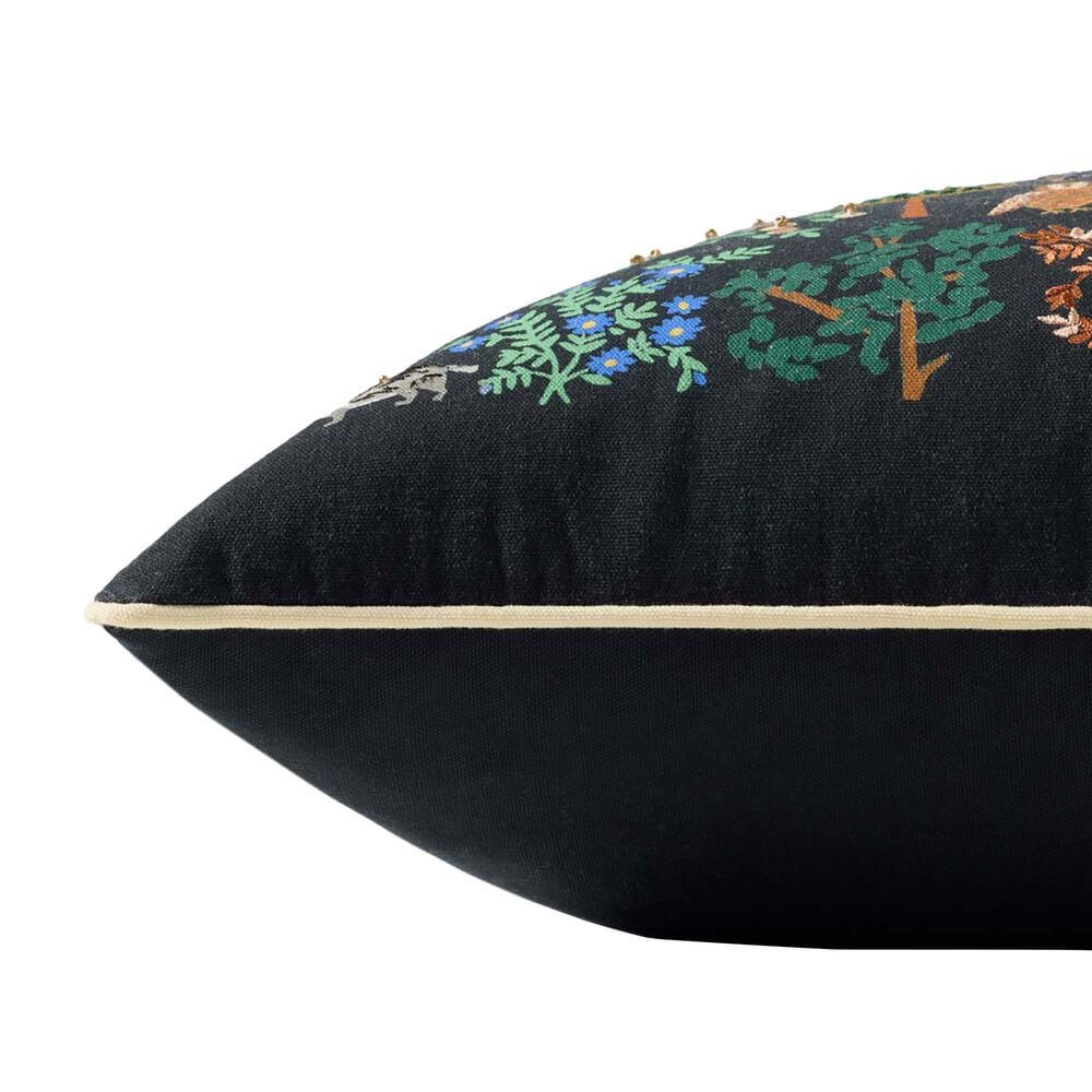 Loloi Woodland 22&quot; Square Throw Pillow in Black and Multicolor, , large
