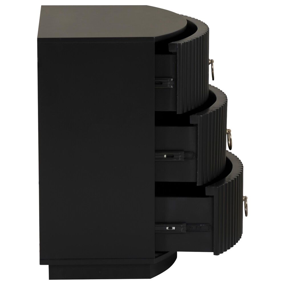 Linon Home Decor Chantel 3-Drawer Nightstand in Black, , large