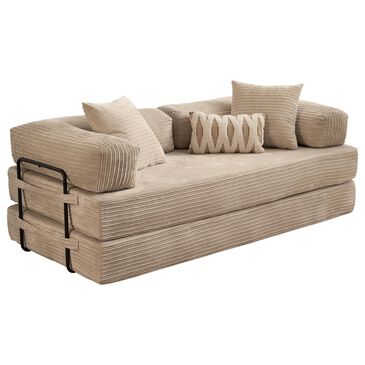 HOMLUX 80" Convertible Modular Sofa Bed in Beige, , large