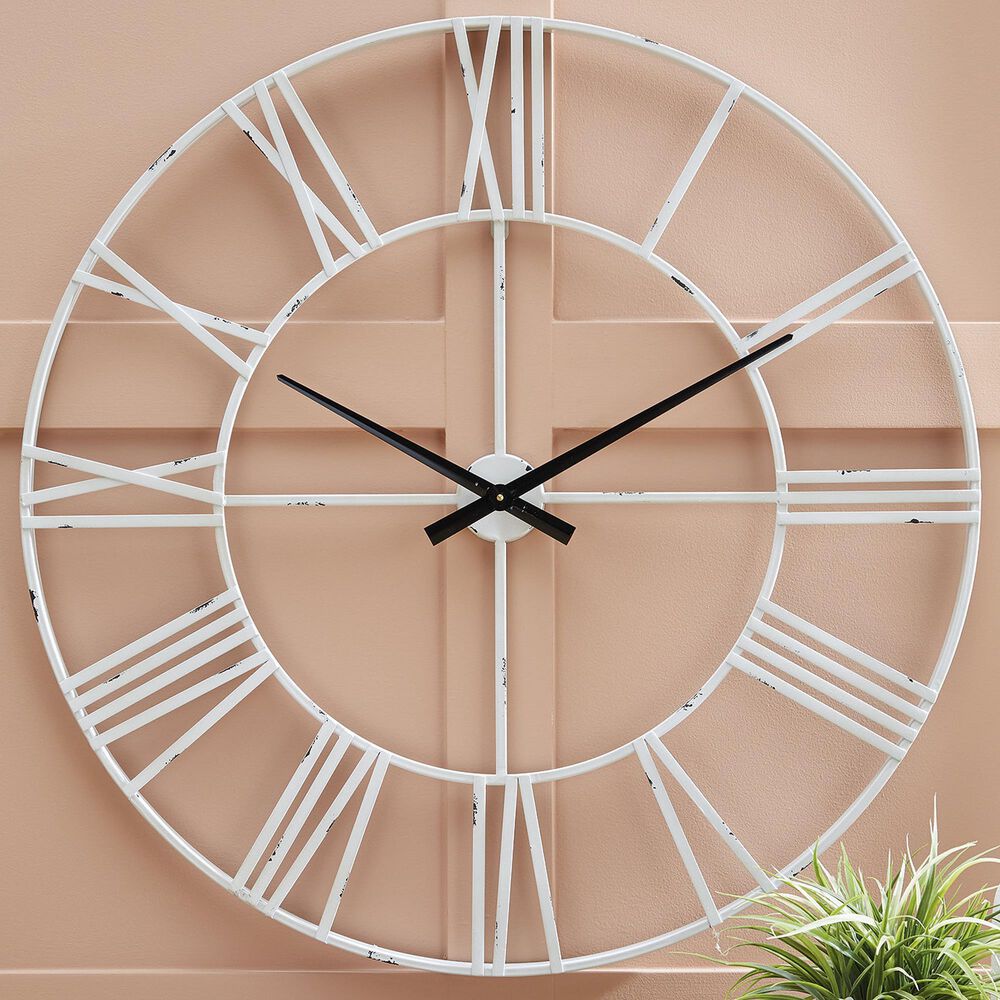 Signature Design by Ashley Paquita Wall Clock in Antique White, , large