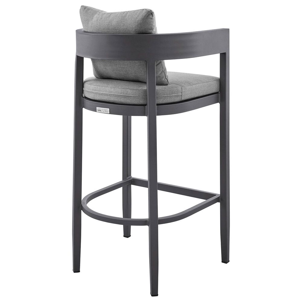 Armen Living Menorca Patio Counter Height Bar Stool in Dark Gray, , large