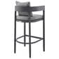 Armen Living Menorca Patio Counter Height Bar Stool in Dark Gray, , large