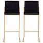 Lumisource Fuji High Back Barstool with Black Velvet in Gold (Set of 2), , large