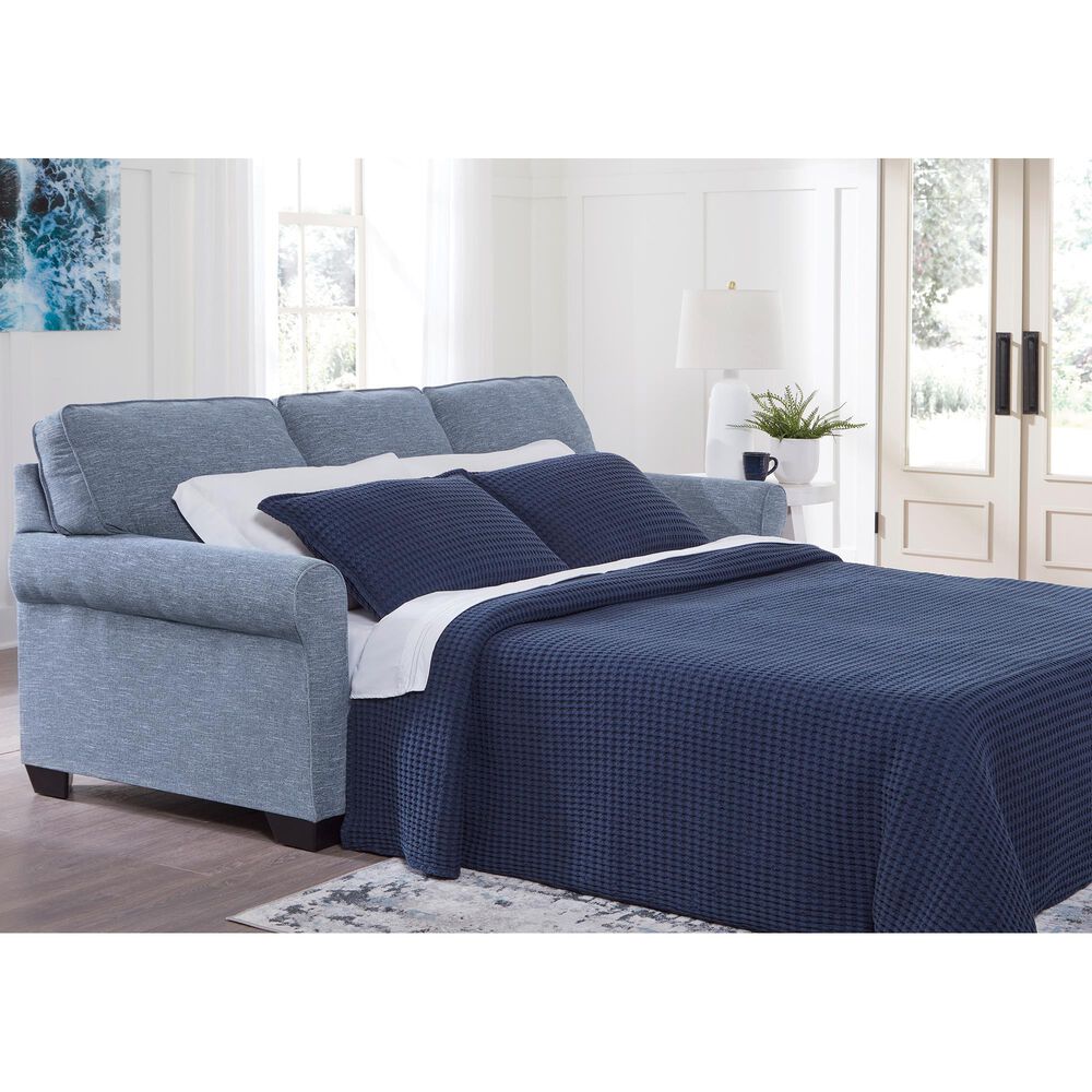 Ashley Carissa Manor Stationary Queen Sofa Sleeper in Denim, , large