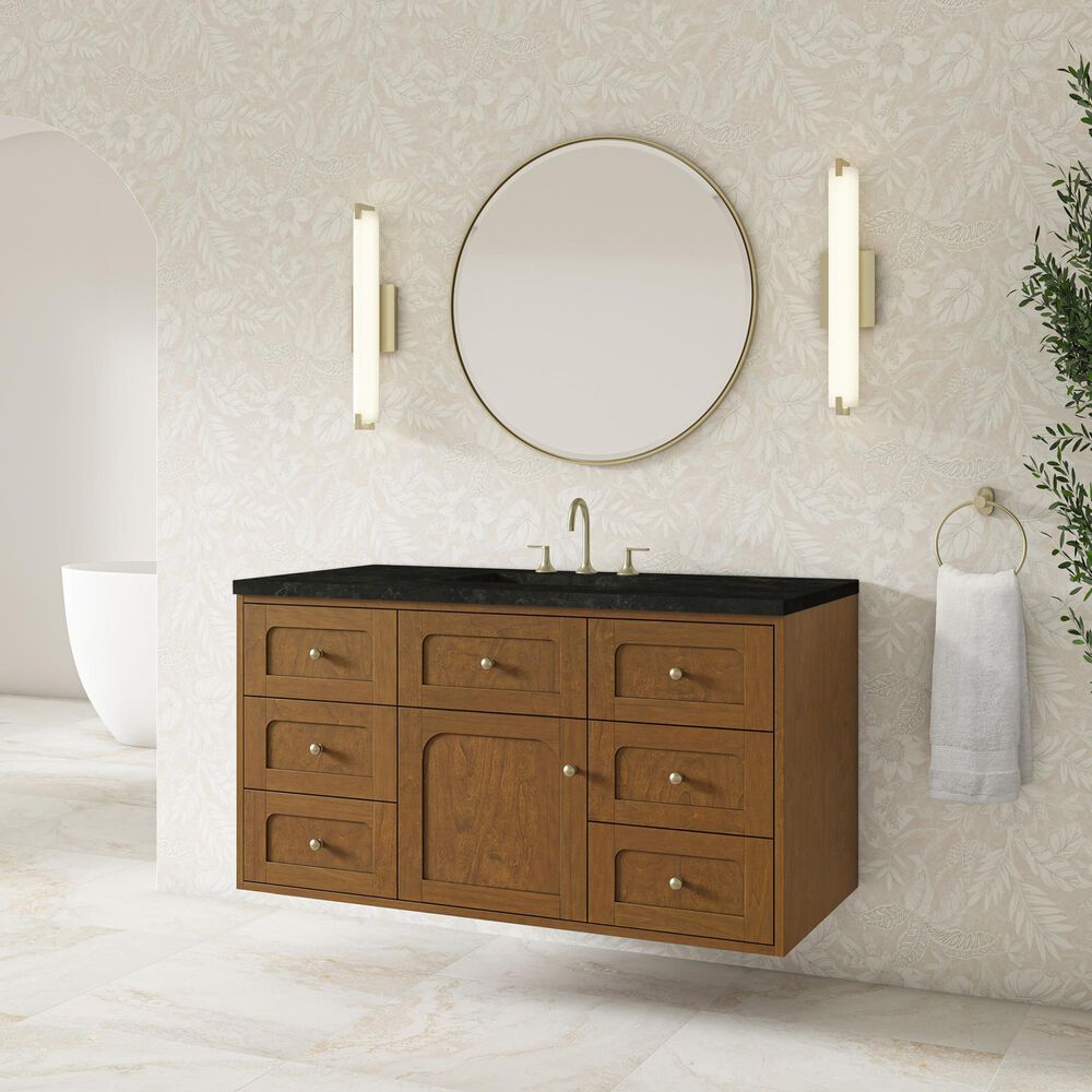 James Martin Laurent 48" Single Bathroom Vanity in Honey Oak with 3 cm Phantome Eclos Top and Rectangular Sink, , large